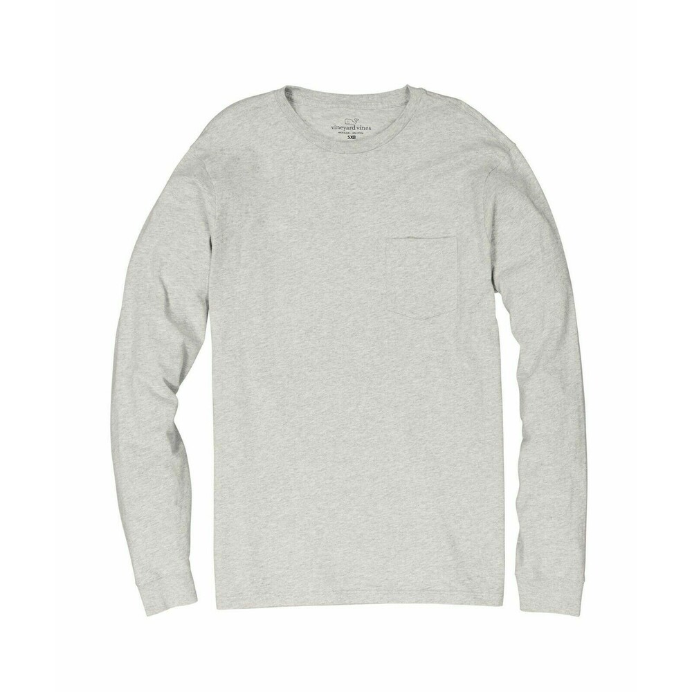 NWOT 4XB Vineyard Vines Blank LS Pocket Tee Gray Heather $48 Style 6V0019 (CO40)